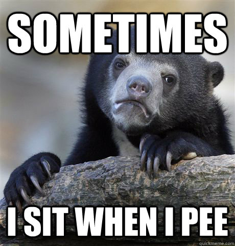 Sometimes I sit when i pee - Sometimes I sit when i pee  Confession Bear