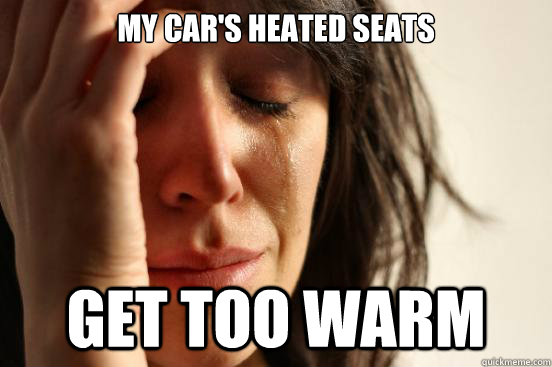 My car's heated seats get too warm - My car's heated seats get too warm  First World Problems