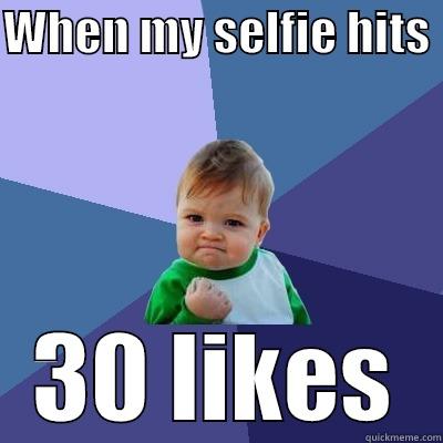 WHEN MY SELFIE HITS  30 LIKES Success Kid