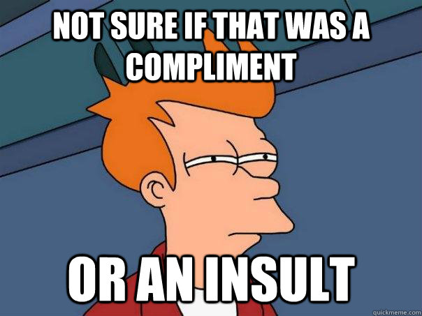 Not Sure if that was a compliment or an insult  Futurama Fry