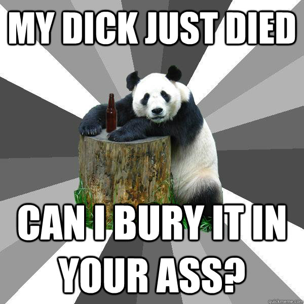 MY DICK JUST DIED CAN I BURY IT IN YOUR ASS?  Pickup-Line Panda