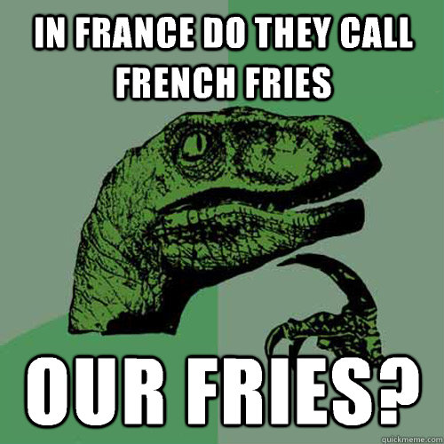 in France do they call French fries our fries? - in France do they call French fries our fries?  Philosoraptor