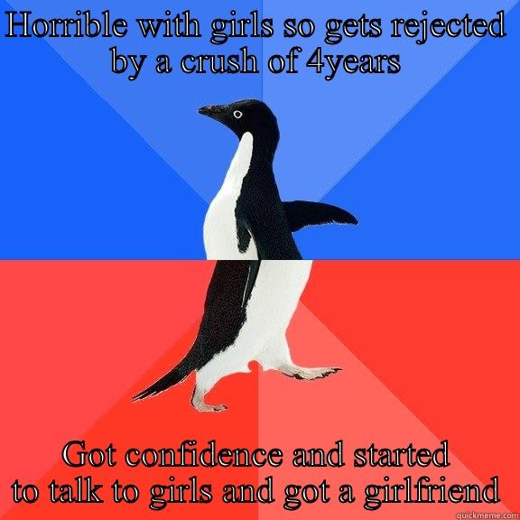 HORRIBLE WITH GIRLS SO GETS REJECTED BY A CRUSH OF 4YEARS GOT CONFIDENCE AND STARTED TO TALK TO GIRLS AND GOT A GIRLFRIEND Socially Awkward Awesome Penguin