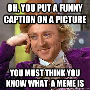 Oh, You put a funny caption on a picture You must think you know what  a meme is - Oh, You put a funny caption on a picture You must think you know what  a meme is  Condescending Wonka