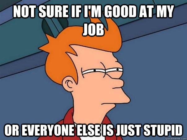 Not sure if I'm good at my job Or everyone else is just stupid  Futurama Fry