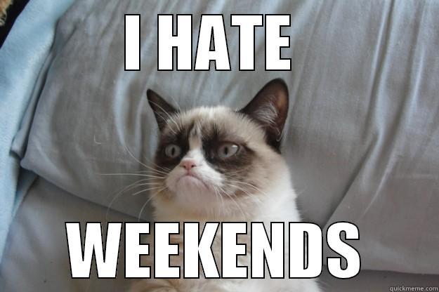 I HATE WEEKENDS - I HATE  WEEKENDS Grumpy Cat