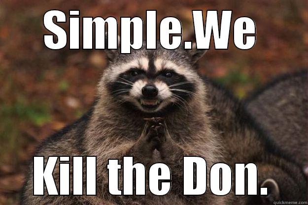 SIMPLE.WE KILL THE DON. Evil Plotting Raccoon