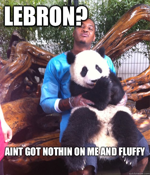 Lebron? Aint got nothin on me and fluffy  Carmelo Anthony Haters