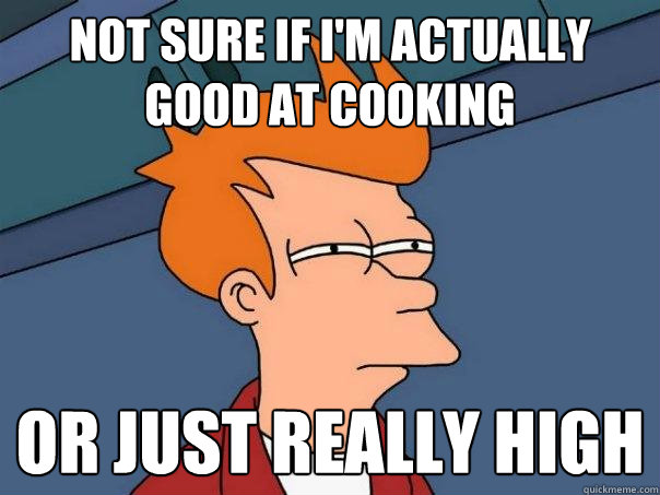 Not sure if i'm actually good at cooking or just really high  Futurama Fry