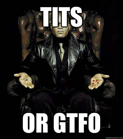 Tits or gtfo  Morpheus