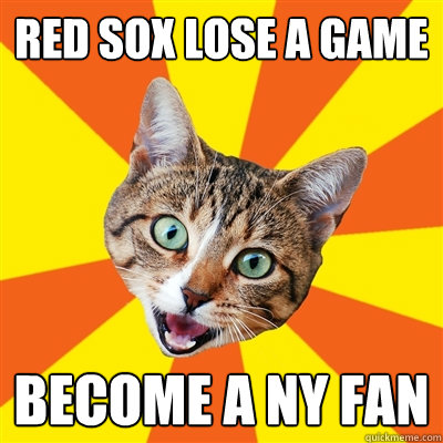 Red sox lose a game Become a NY fan  Bad Advice Cat