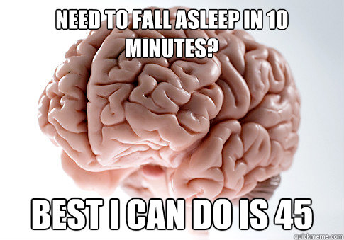 Need to fall asleep in 10 minutes? Best I can do is 45  Scumbag Brain