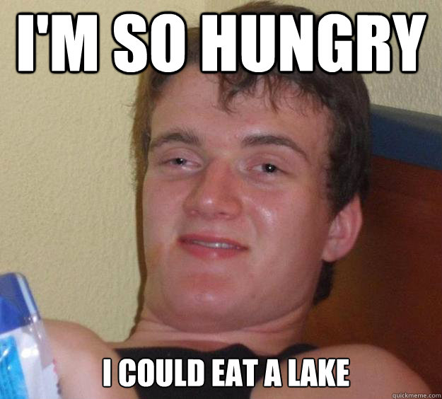 I'm so hungry i could eat a lake   10 Guy