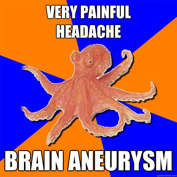 Very painful 
headache brain aneurysm  