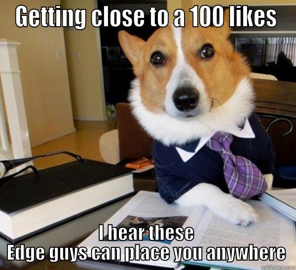 GETTING CLOSE TO A 100 LIKES I HEAR THESE EDGE GUYS CAN PLACE YOU ANYWHERE Lawyer Dog