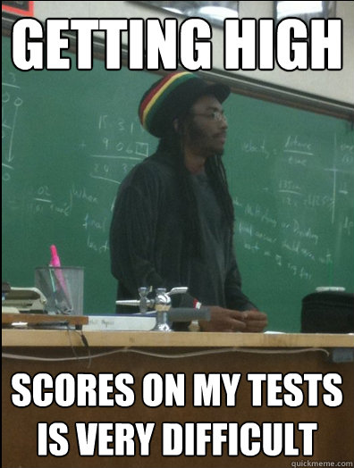 Getting high scores on my tests is very difficult  Rasta Science Teacher