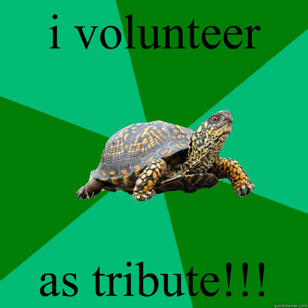 i volunteer as tribute!!!  Torrenting Turtle