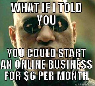 WHAT IF I TOLD YOU YOU COULD START AN ONLINE BUSINESS FOR $6 PER MONTH Matrix Morpheus