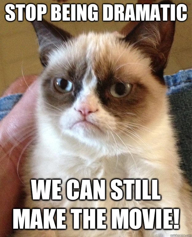 stop being dramatic we can still make the movie! - stop being dramatic we can still make the movie!  Grumpy Cat