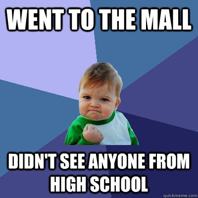 Went to the mall Didn't see anyone from high school  Success Kid