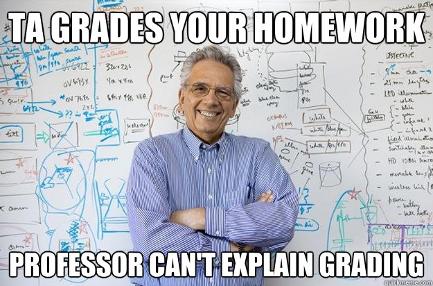 TA Grades Your Homework professor can't explain grading  Engineering Professor