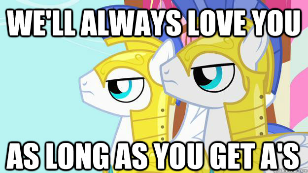 we'll always love you as long as you get a's  MLP FIM guards