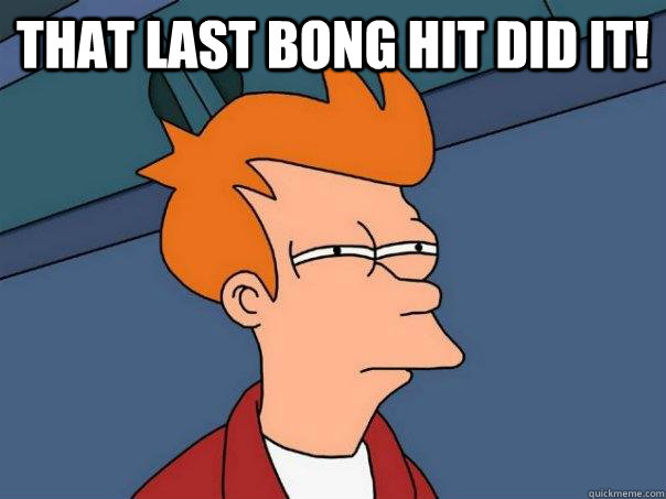 that last bong hit did it!  - that last bong hit did it!   Futurama Fry