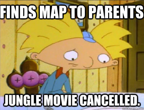 finds map to parents jungle movie cancelled.  Hey Arnold Problems