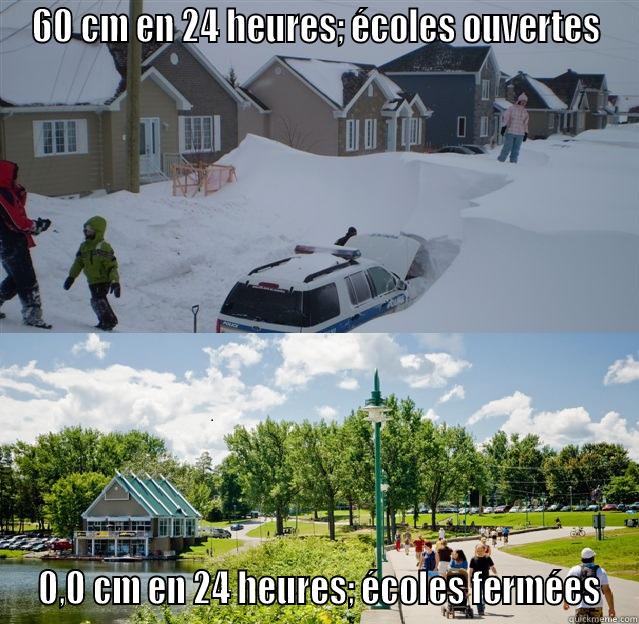 Logique CSRS - 60 CM EN 24 HEURES; ÉCOLES OUVERTES  0,0 CM EN 24 HEURES; ÉCOLES FERMÉES Misc