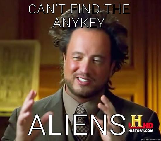 CAN'T FIND THE ANYKEY ALIENS Ancient Aliens