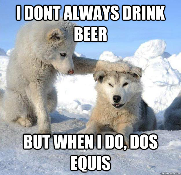 I dont always drink beer but when i do, dos equis  Caring Husky