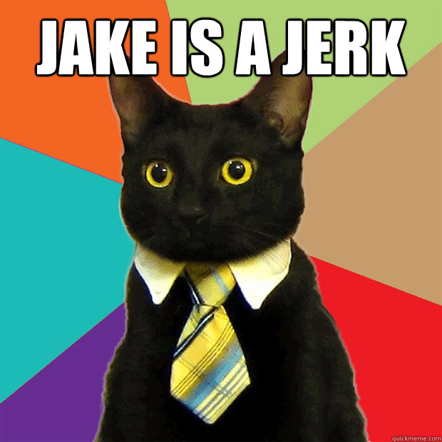 jake is a jerk   Business Cat