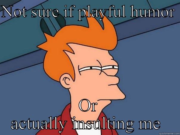 NOT SURE IF PLAYFUL HUMOR  OR ACTUALLY INSULTING ME  Futurama Fry