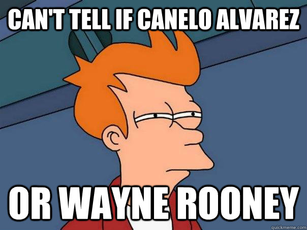 Can't tell if Canelo Alvarez Or wayne rooney  Futurama Fry