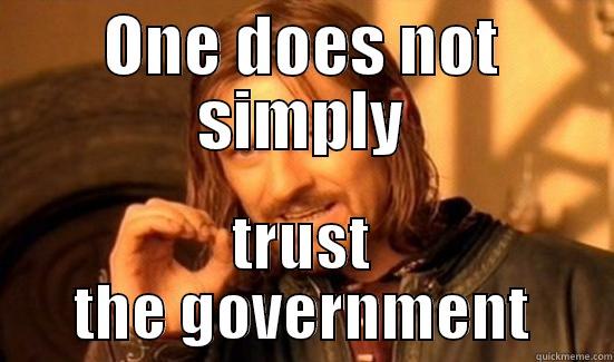 trust issues - ONE DOES NOT SIMPLY TRUST THE GOVERNMENT Boromir