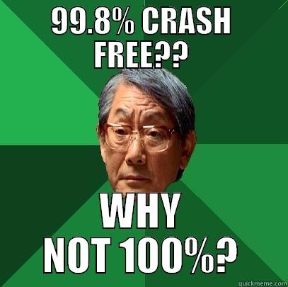 99.8% CRASH FREE?? WHY NOT 100%? High Expectations Asian Father