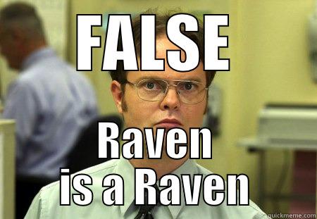 Raven is a Raven - FALSE RAVEN IS A RAVEN Schrute