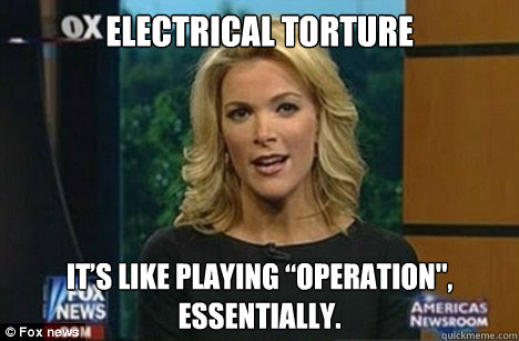 Electrical torture It’s like playing “Operation