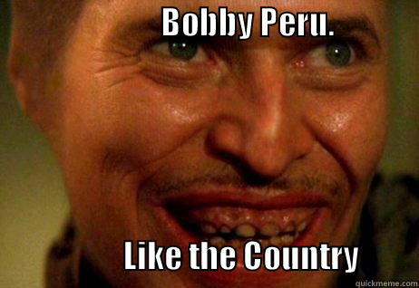                          BOBBY PERU.                                                                                                            LIKE THE COUNTRY         Misc