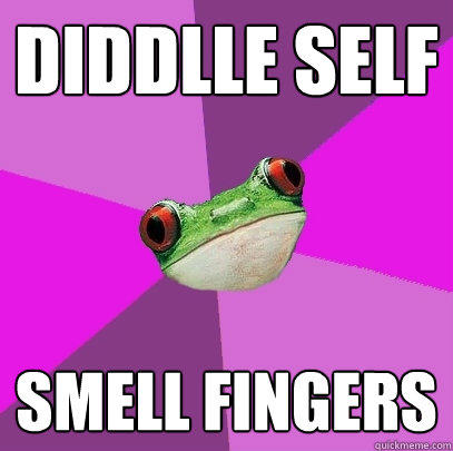 Diddlle self smell fingers  Foul Bachelorette Frog