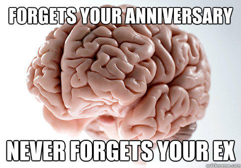 Forgets your anniversary Never forgets your ex - Forgets your anniversary Never forgets your ex  Scumbag Brain