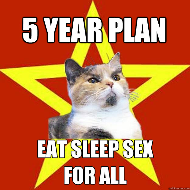 5 Year plan Eat sleep sex
for all - 5 Year plan Eat sleep sex
for all  Lenin Cat