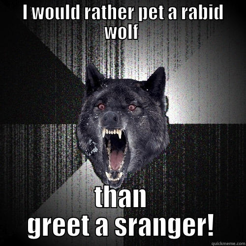  I WOULD RATHER PET A RABID WOLF THAN GREET A SRANGER! Insanity Wolf