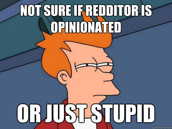 Not sure if redditor is opinionated or just stupid - Not sure if redditor is opinionated or just stupid  Futurama Fry