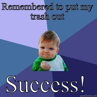 It's the little things - REMEMBERED TO PUT MY TRASH OUT SUCCESS! Success Kid