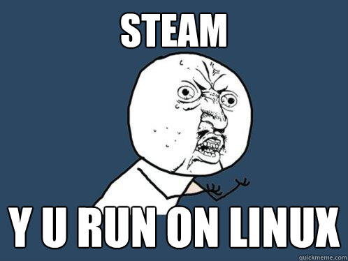 steam y u run on linux  Y U No