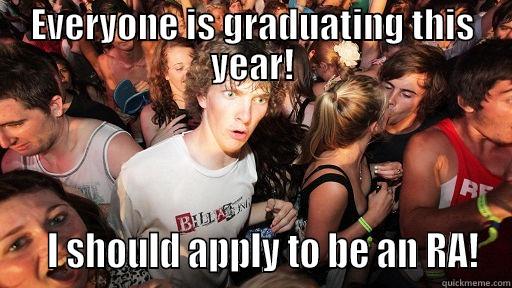 EVERYONE IS GRADUATING THIS YEAR!    I SHOULD APPLY TO BE AN RA! Sudden Clarity Clarence