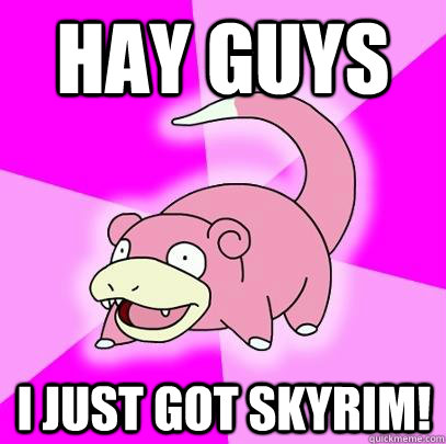 HAY GUYS I just got Skyrim!  Slowpoke