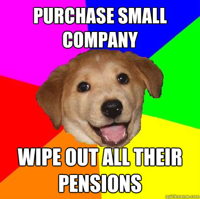 PURCHASE SMALL COMPANY WIPE OUT ALL THEIR PENSIONS  Advice Dog