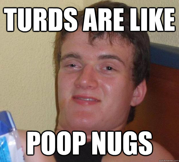 Turds are like Poop nugs  10 Guy